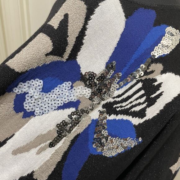 INC International Concepts Dolman Sleeve Sweater Black Sequin Women's Medium - Picture 8 of 10